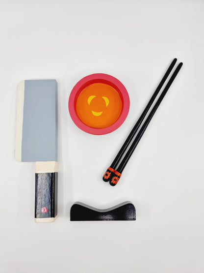 Jeu de sushis en bois (24 pièces)