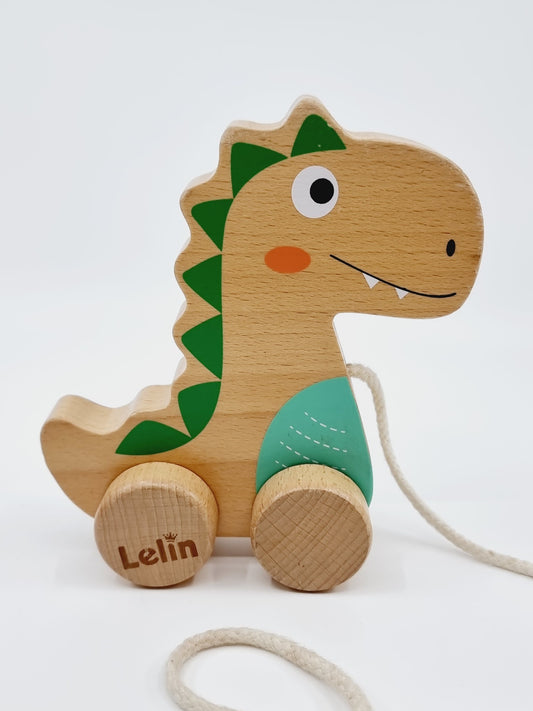 Théo le dino en bois à promener