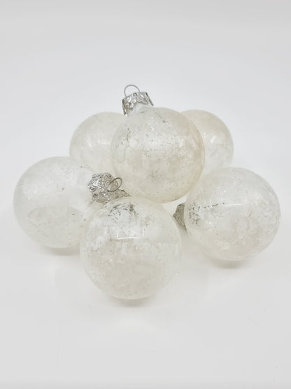 Boule de Noël en verre - Flocon (6 pièces)