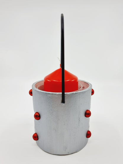 Lanterne argentée de Noël avec bougie - Etoile