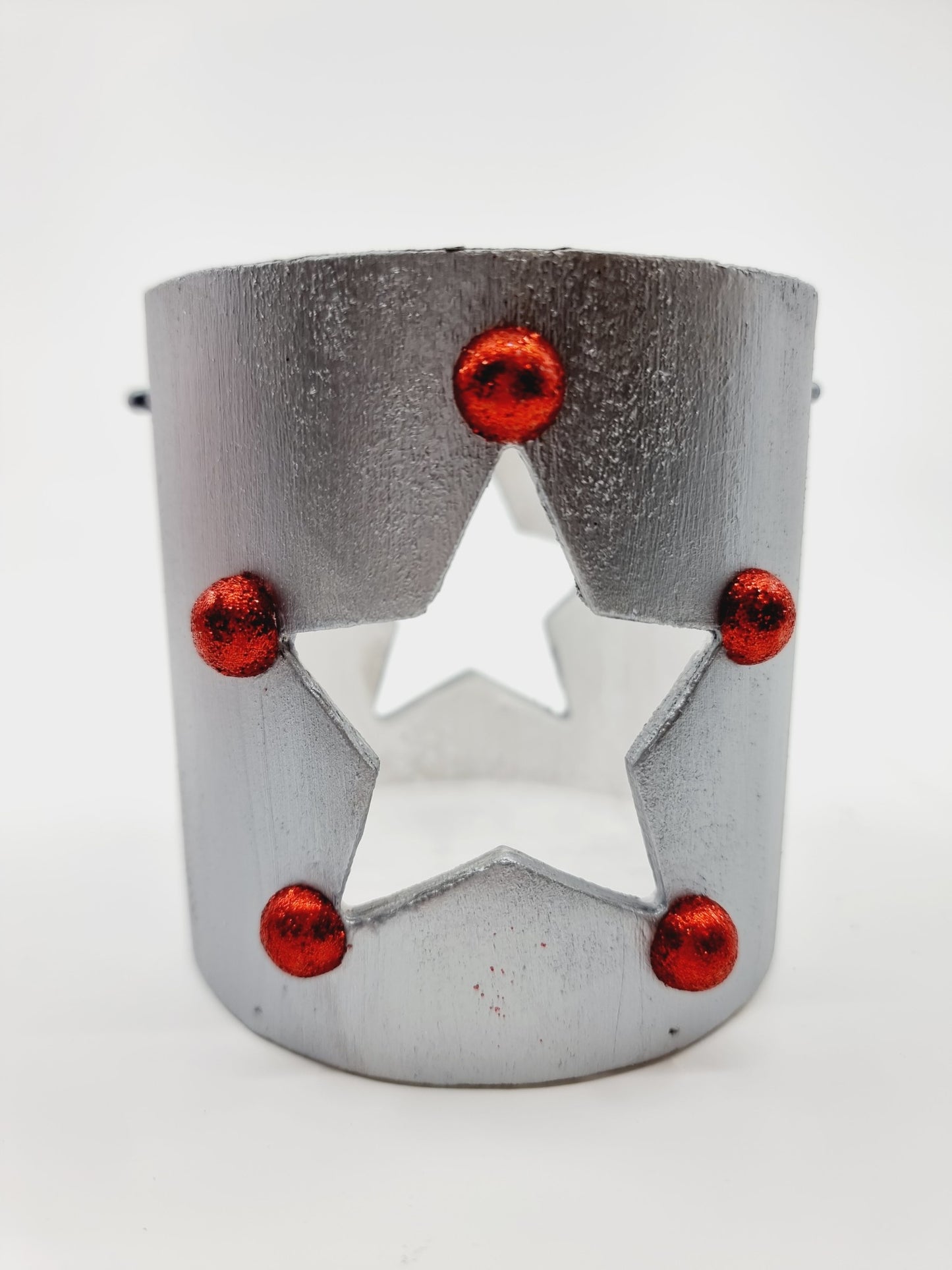 Lanterne argentée de Noël avec bougie - Etoile