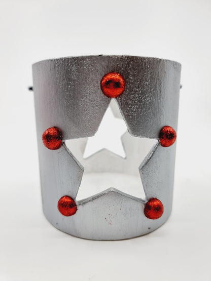 Lanterne argentée de Noël avec bougie - Etoile