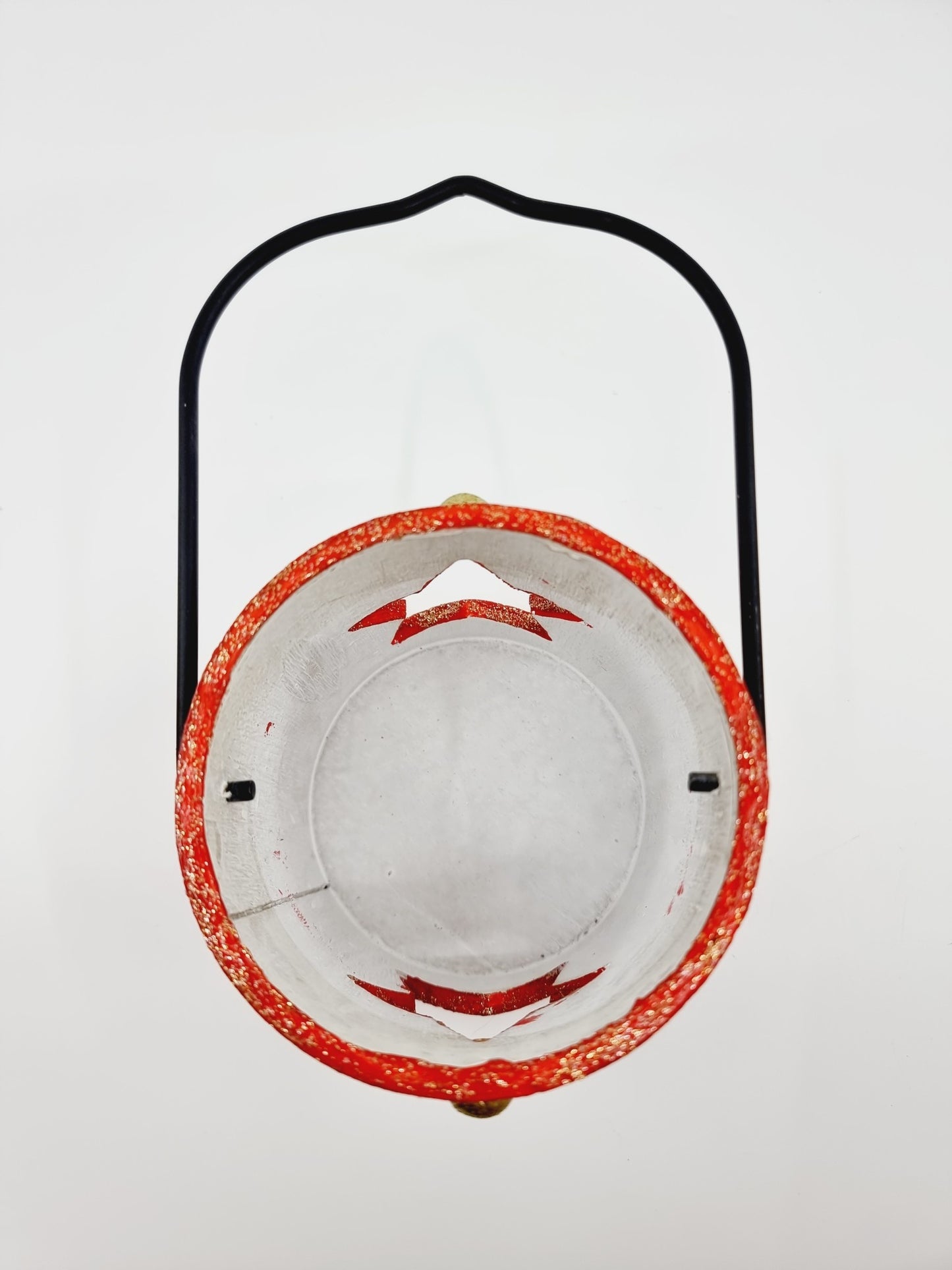 Lanterne rouge de Noël avec bougie - Etoile