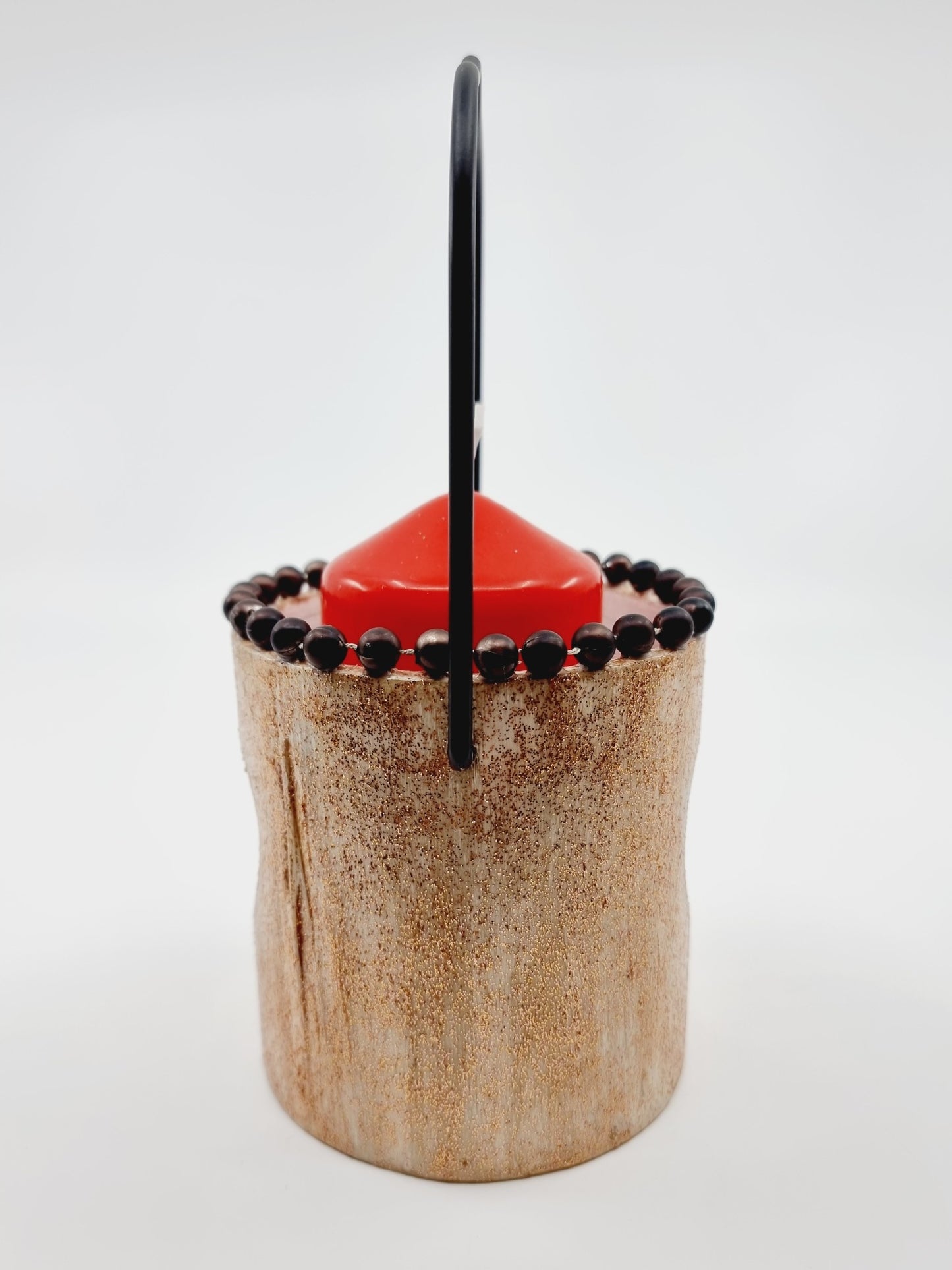 Lanterne cuivrée avec bougie cuivrée - Coeur