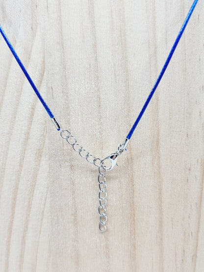 Collier fiole - gouttes bleues
