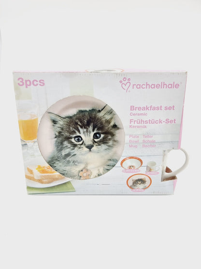 Kit petit-déjeuner en céramique - Cat (3 pièces)