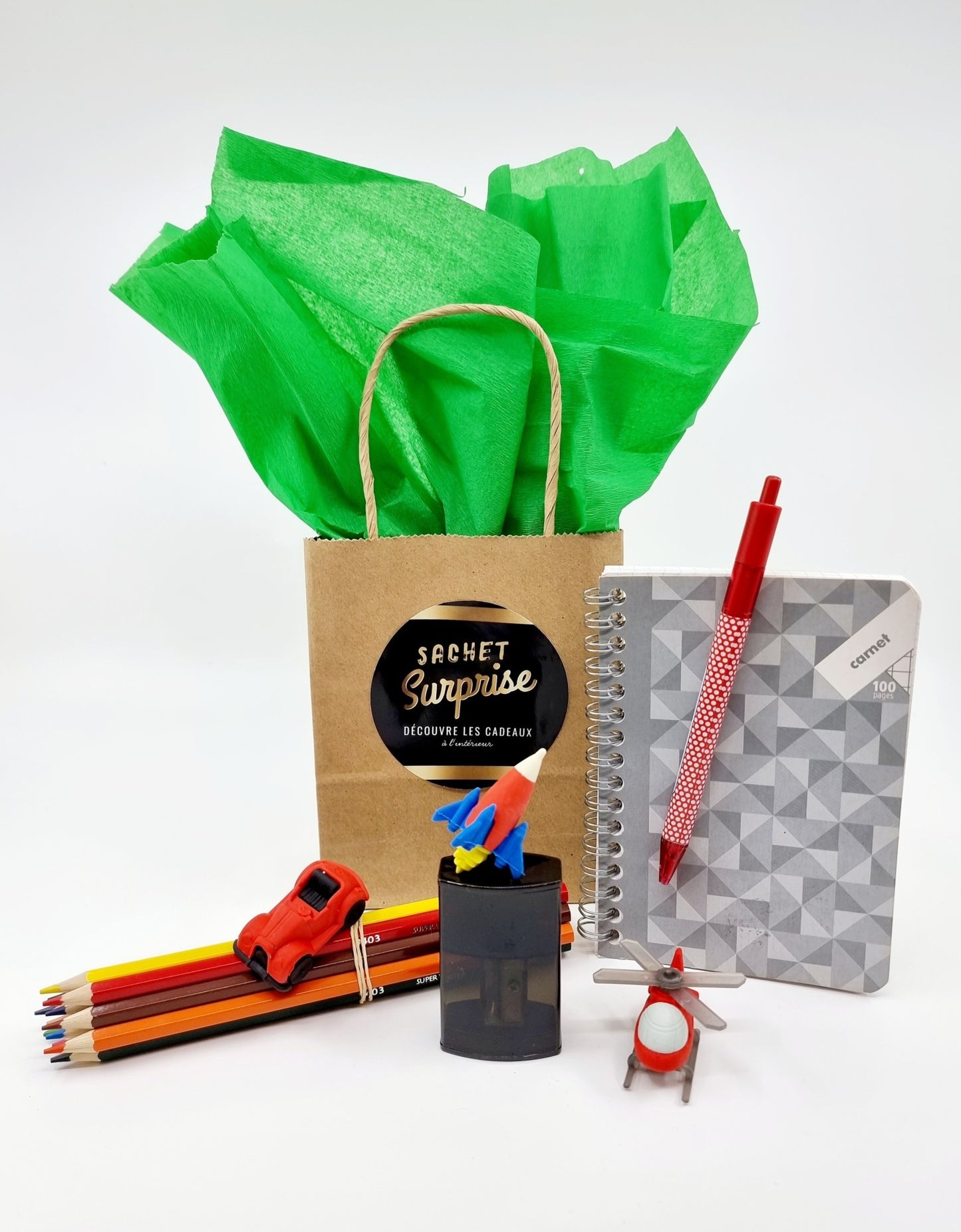 Sachet surprise papeterie pour enfants - Garçon