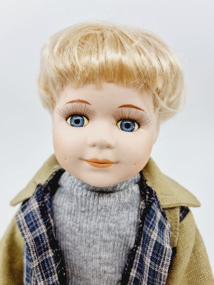 Couple de poupées en porcelaine – Lucie & Gaspard – charme rustique des années 30