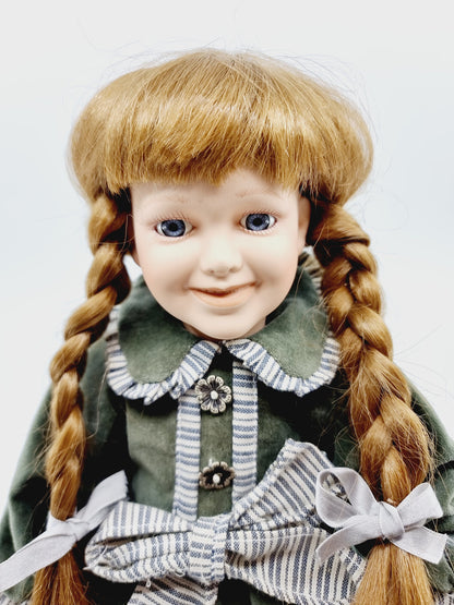 Couple de poupée en porcelaine – Émile et Clémence - style rétro champêtre des années 1920