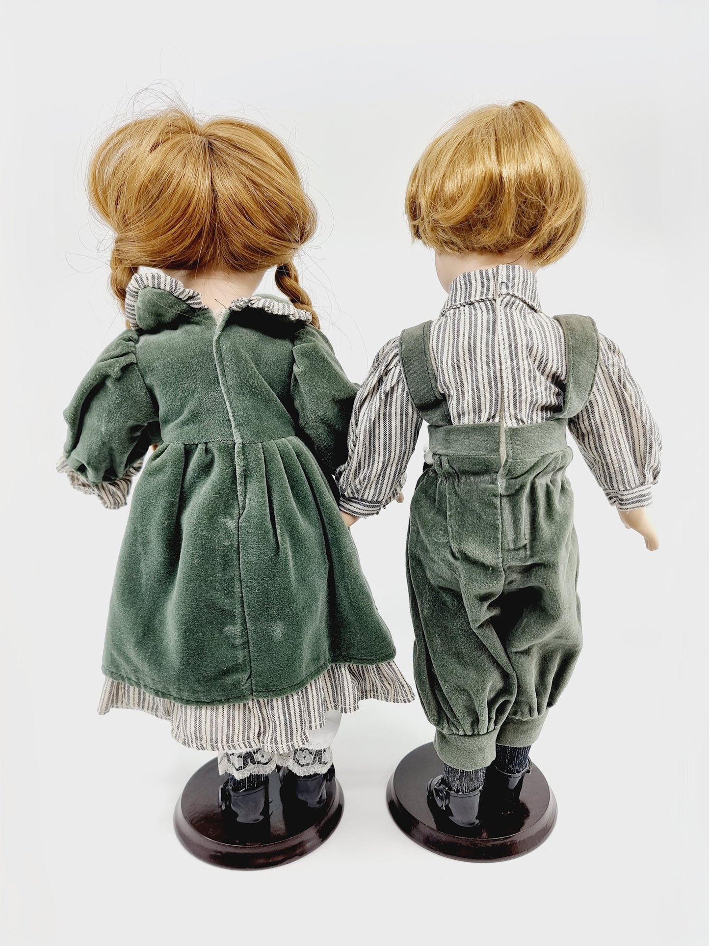 Couple de poupée en porcelaine – Émile et Clémence - style rétro champêtre des années 1920