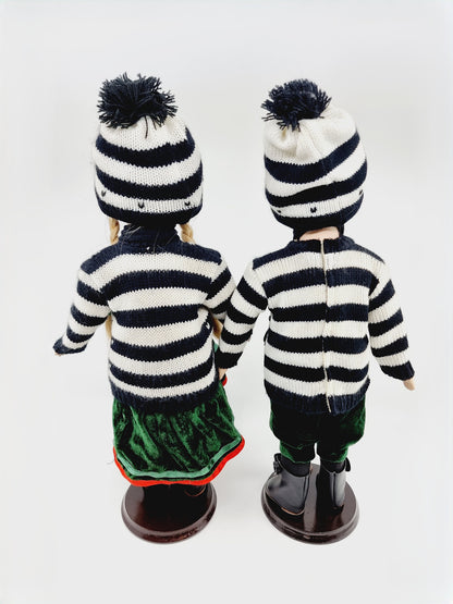 Couple de poupées en porcelaine – Hedda & Björn – montagnards scandinaves