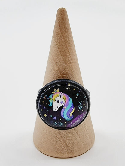 Bague cabochon - Licorne (SIZE : 14)