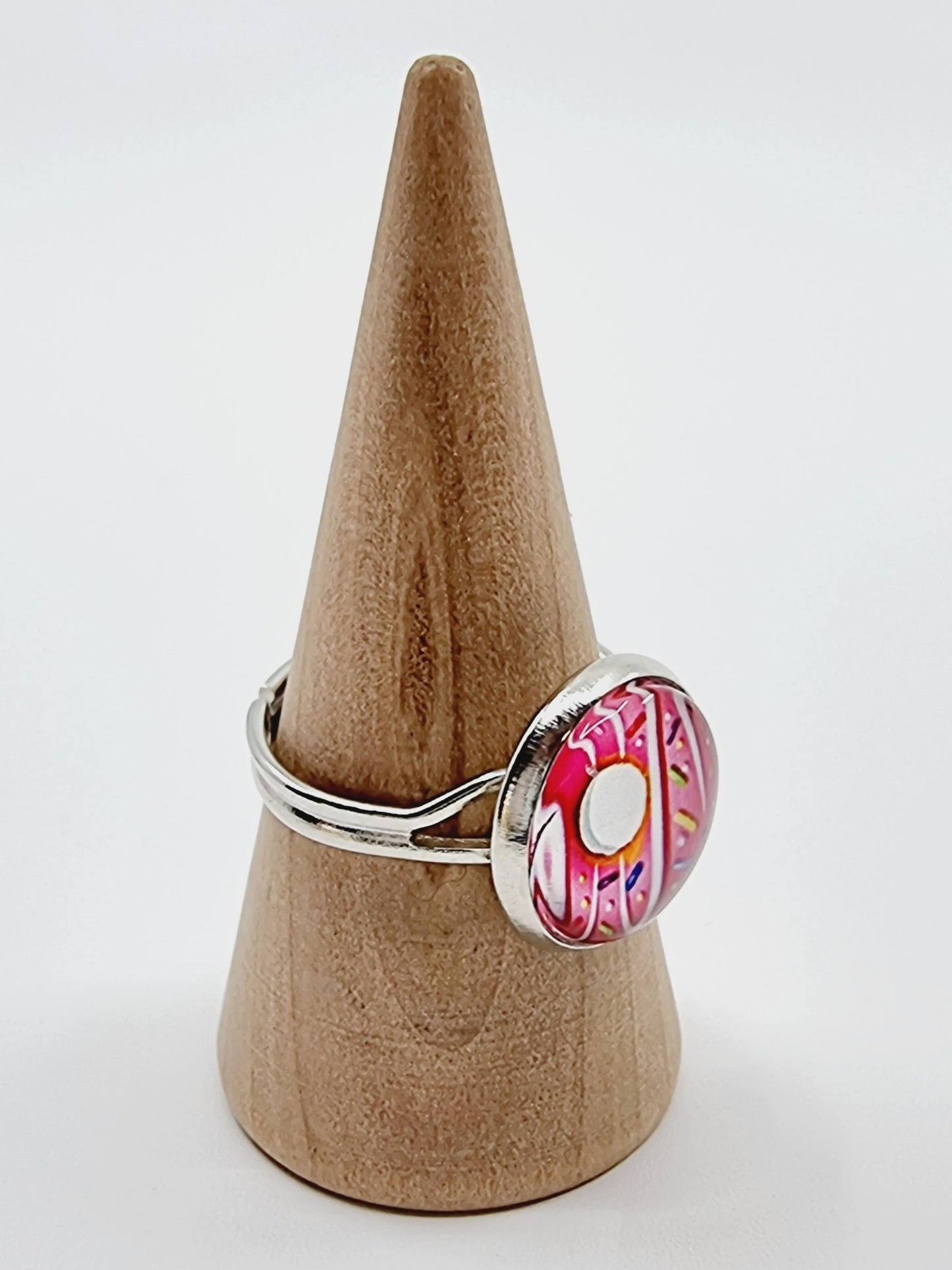 Bague cabochon - Donuts rose (SIZE : 13)