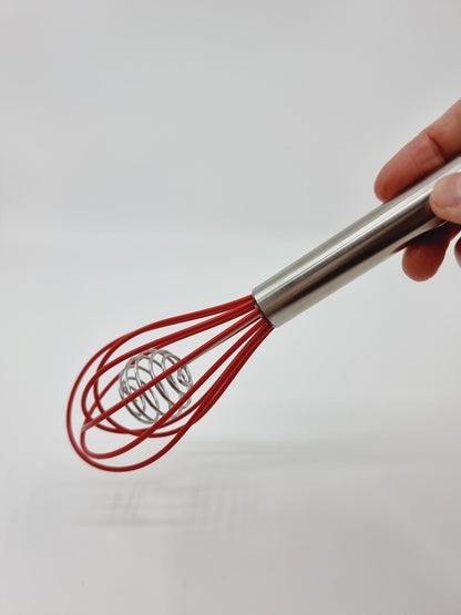 Fouet en acier inox - rouge