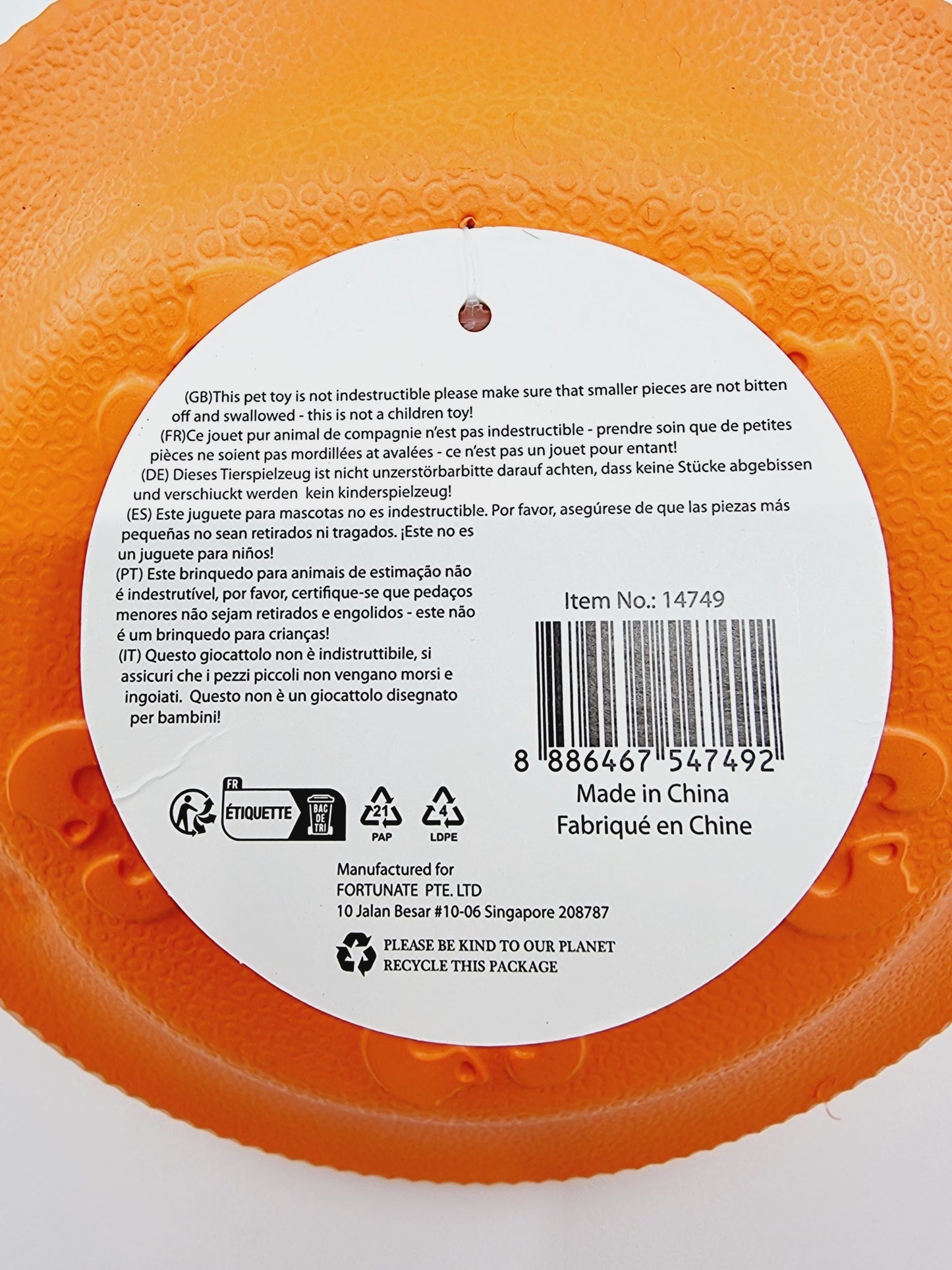 Frisbee pour chien - orange