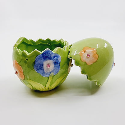 Bonbonnière oeuf en faïence