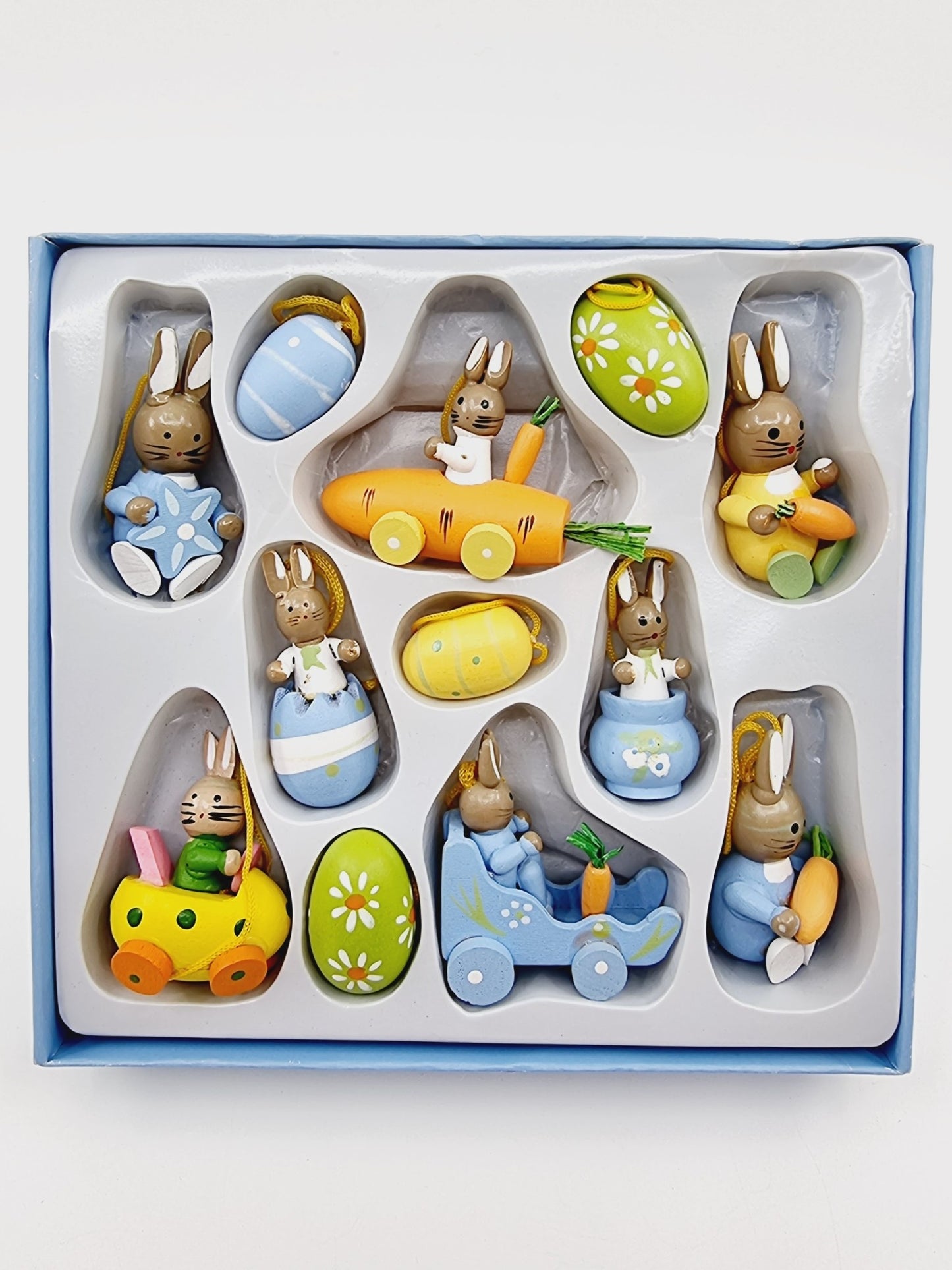 Décoration de Pâques à suspendre - Bleu (12 pièces)