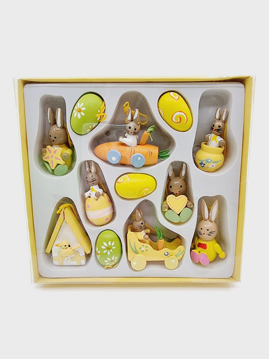 Décoration de Pâques à suspendre - Jaune (12 pièces)