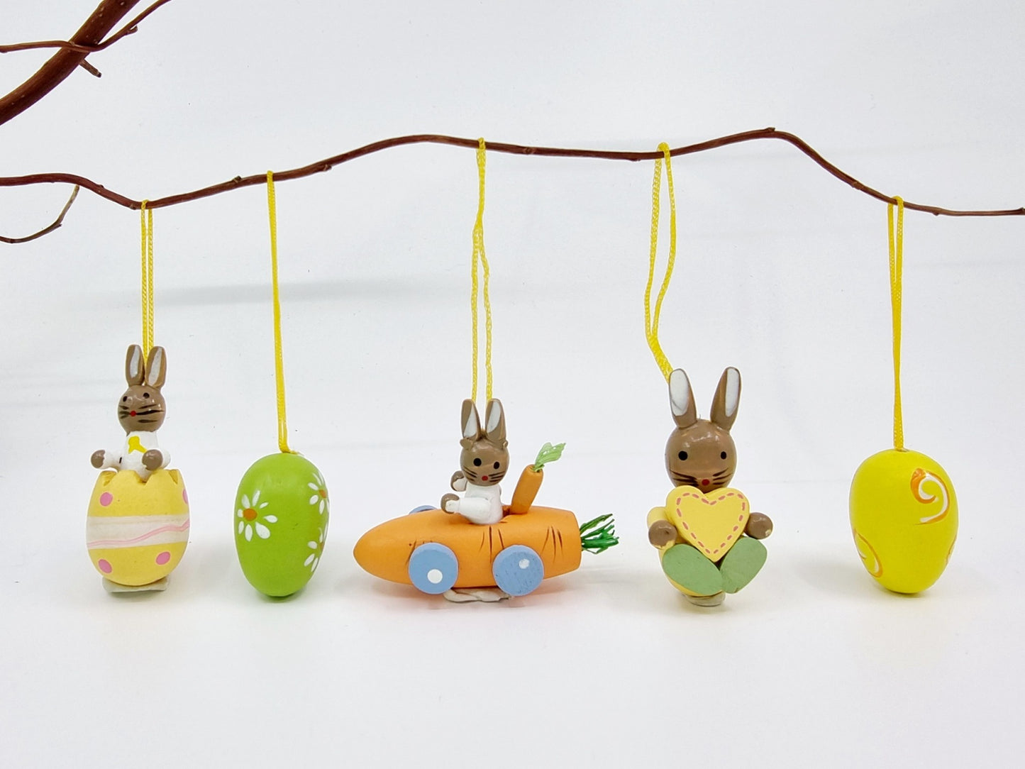 Décoration de Pâques à suspendre - Jaune (12 pièces)