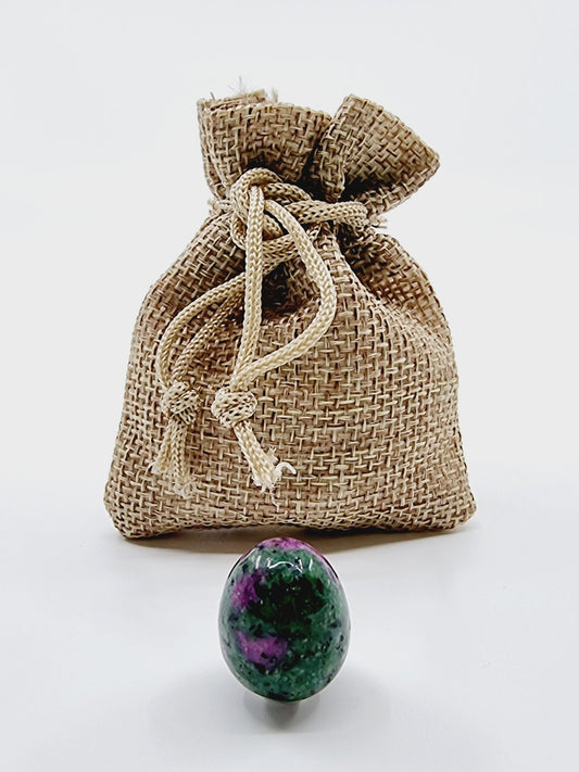 Oeuf en pierre naturelle - Zoïsite verte et violette