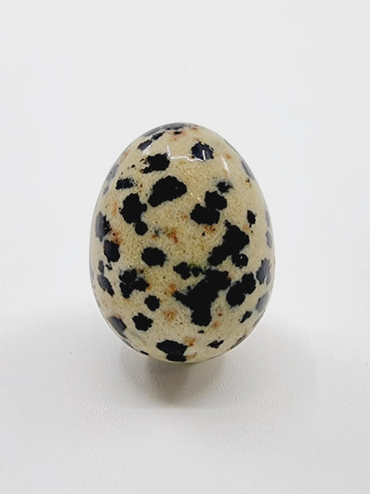 Oeuf en pierre naturelle - Jaspe dalmatien