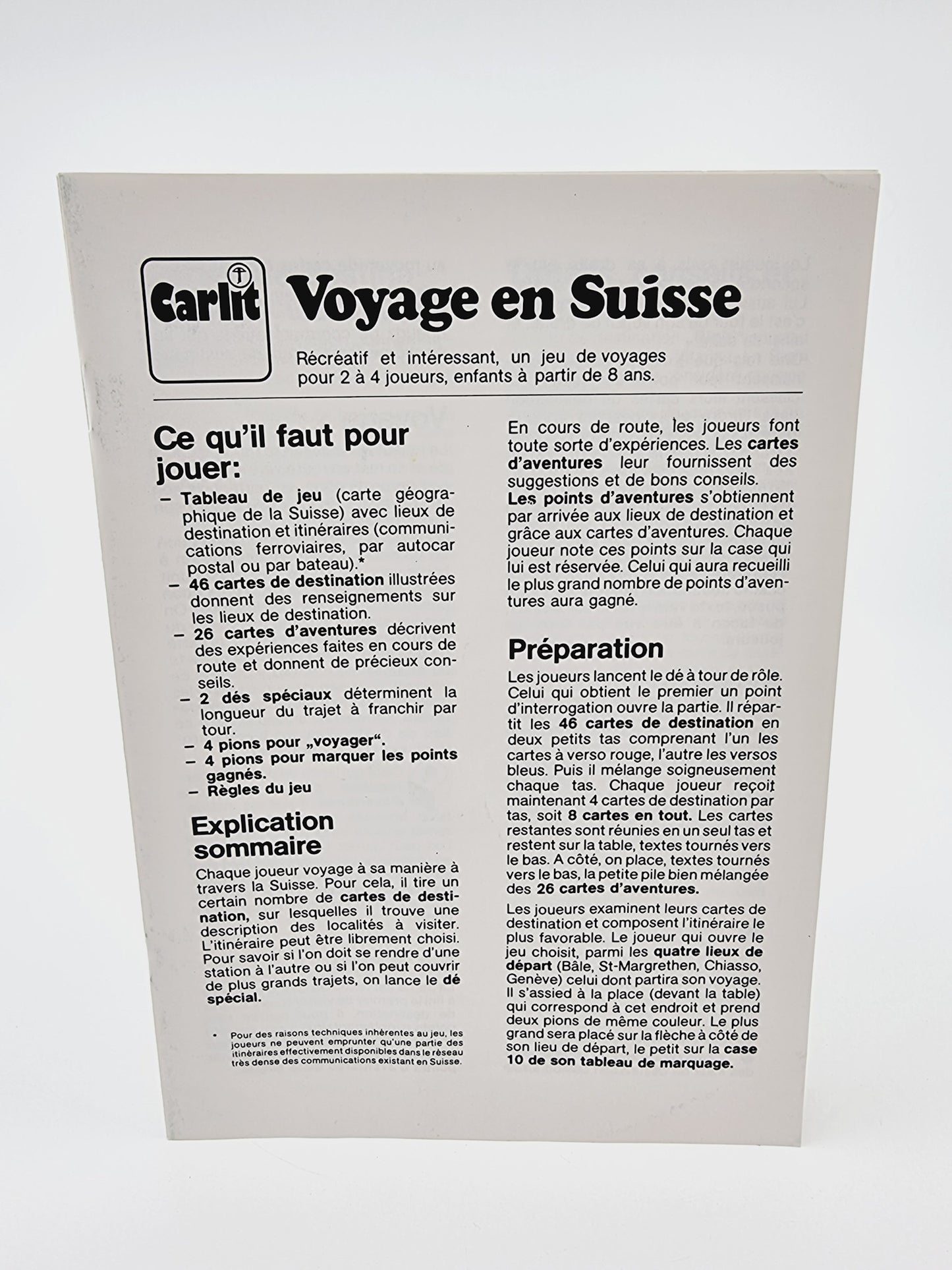 Voyage en Suisse