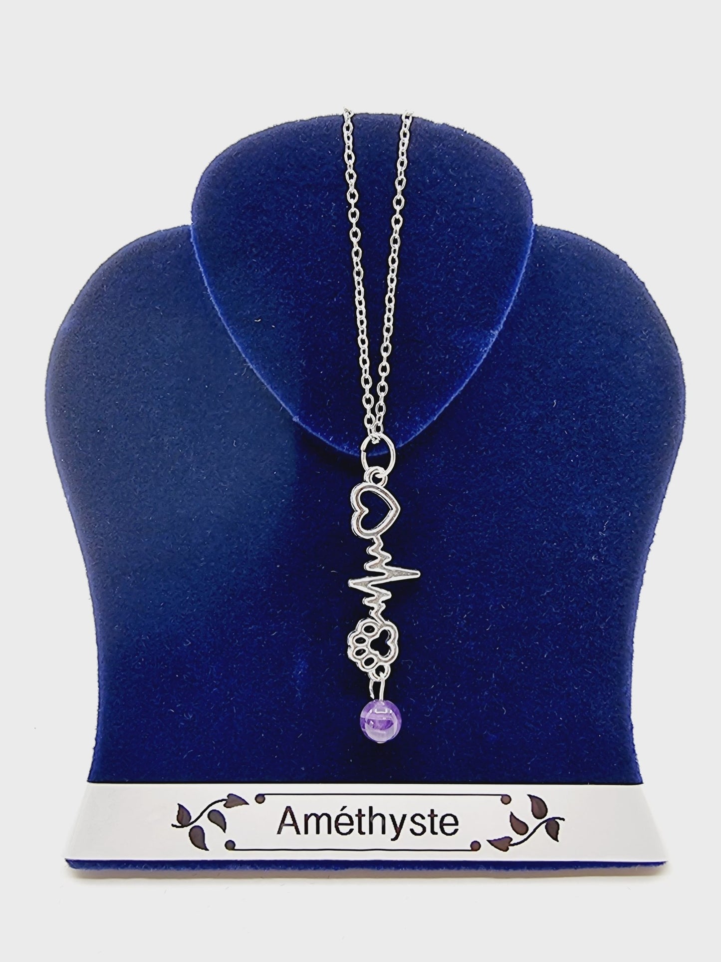 Collier battement de coeur - Améthyste