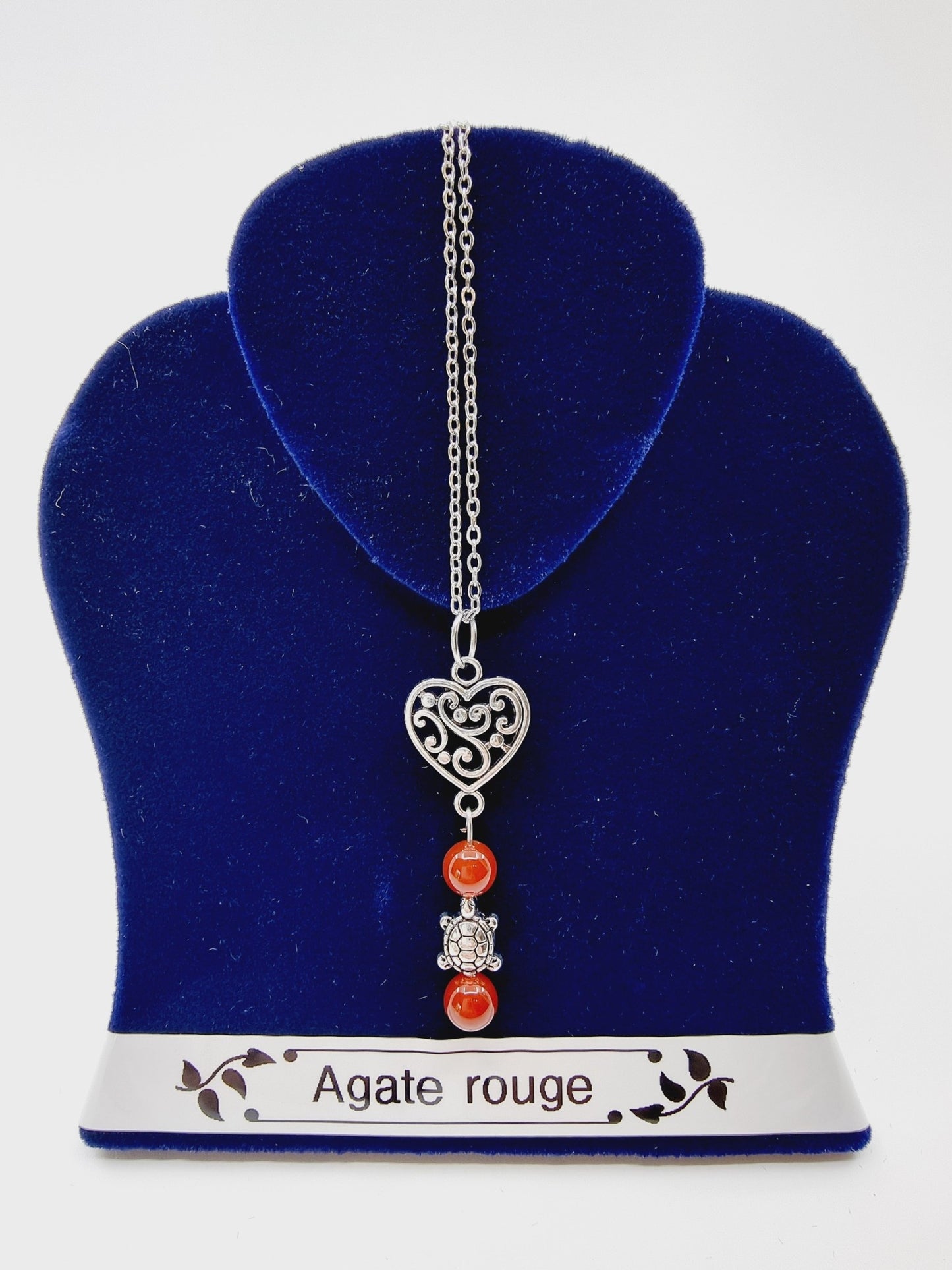 Collier tortue - Agate rouge