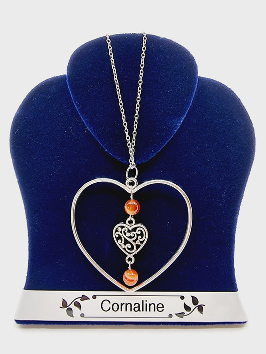 Collier coeur - Cornaline