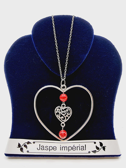 Collier coeur - Jaspe impérial