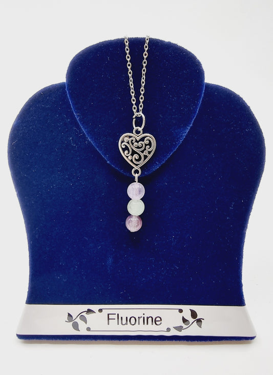 Collier coeur à fioriture - Fluorine