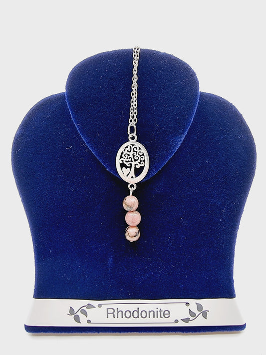 Collier arbre de vie - Rhodonite