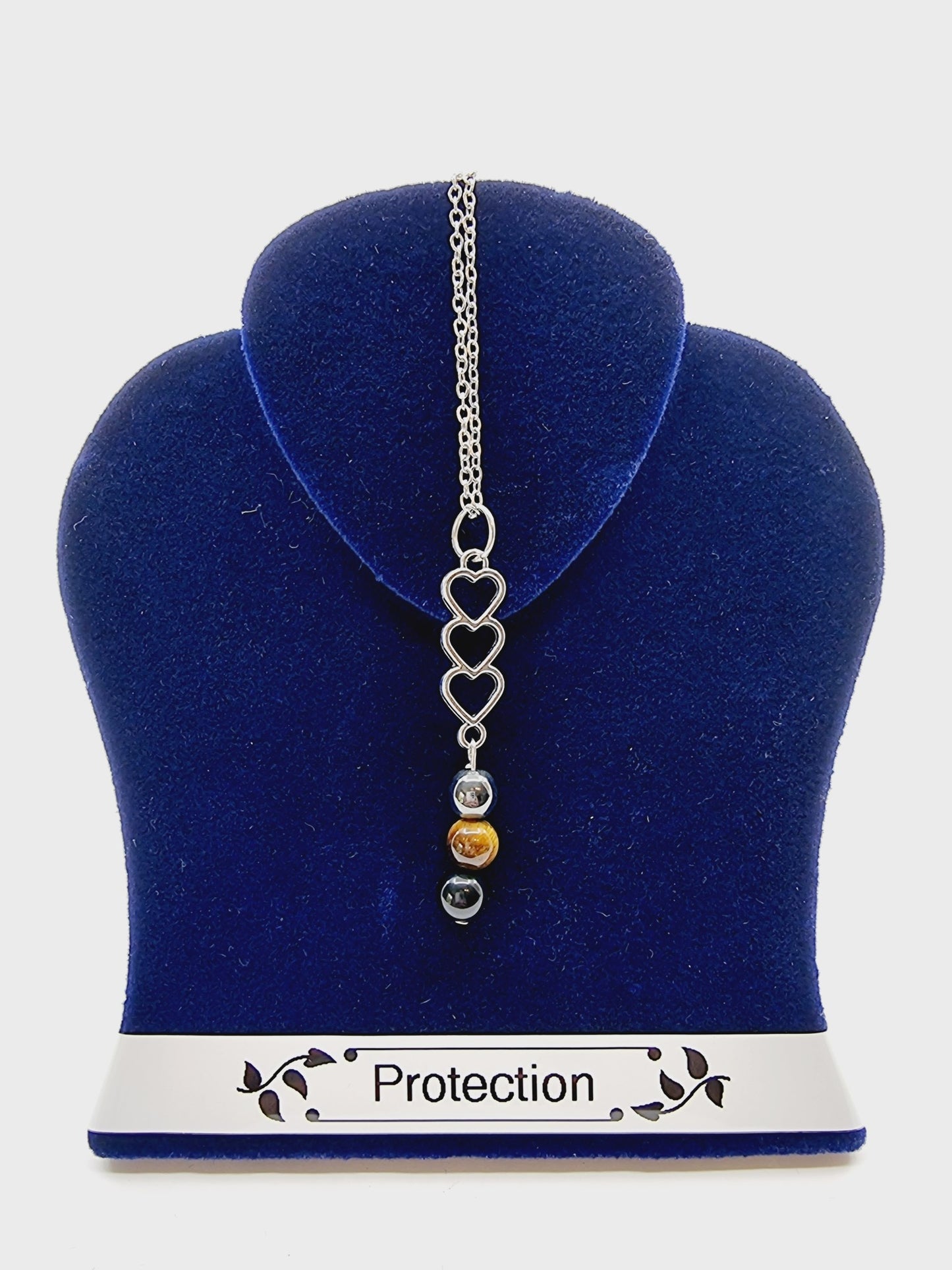 Collier trio de coeurs - Pierres de protection