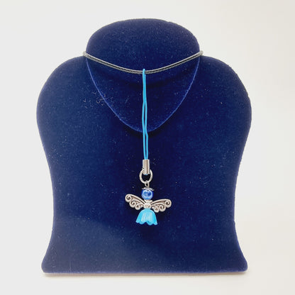 Ange porte-bonheur - Perle acrylique bleue