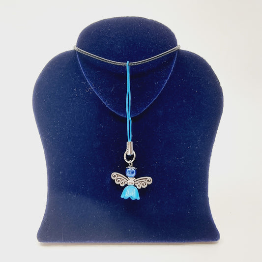 Ange porte-bonheur - Perle acrylique bleue