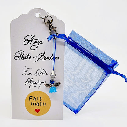 Ange porte-bonheur - Perle acrylique bleue