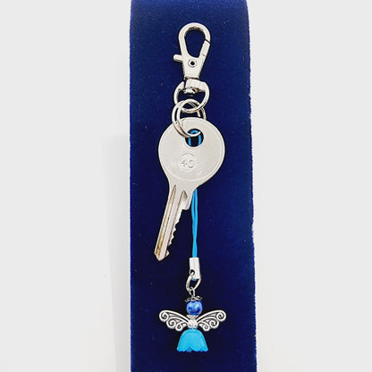 Ange porte-bonheur - Perle acrylique bleue