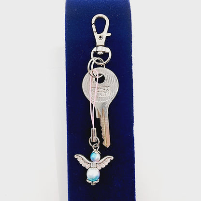 Ange porte-bonheur - Perles acryliques nacrées