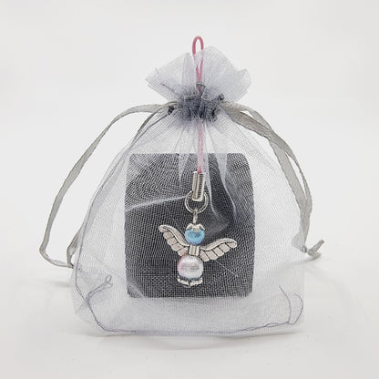 Ange porte-bonheur - Perles acryliques nacrées