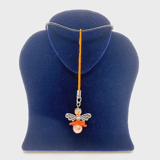 Ange porte-bonheur - Libellule rose orangée