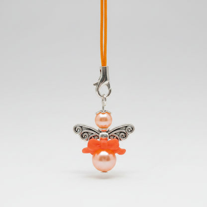 Pendentif ange protecteur – Libellule rose orangée