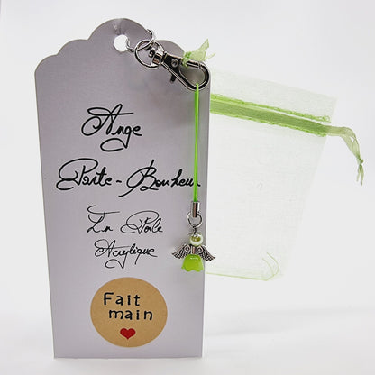 Ange porte-bonheur - Perle acrylique verte