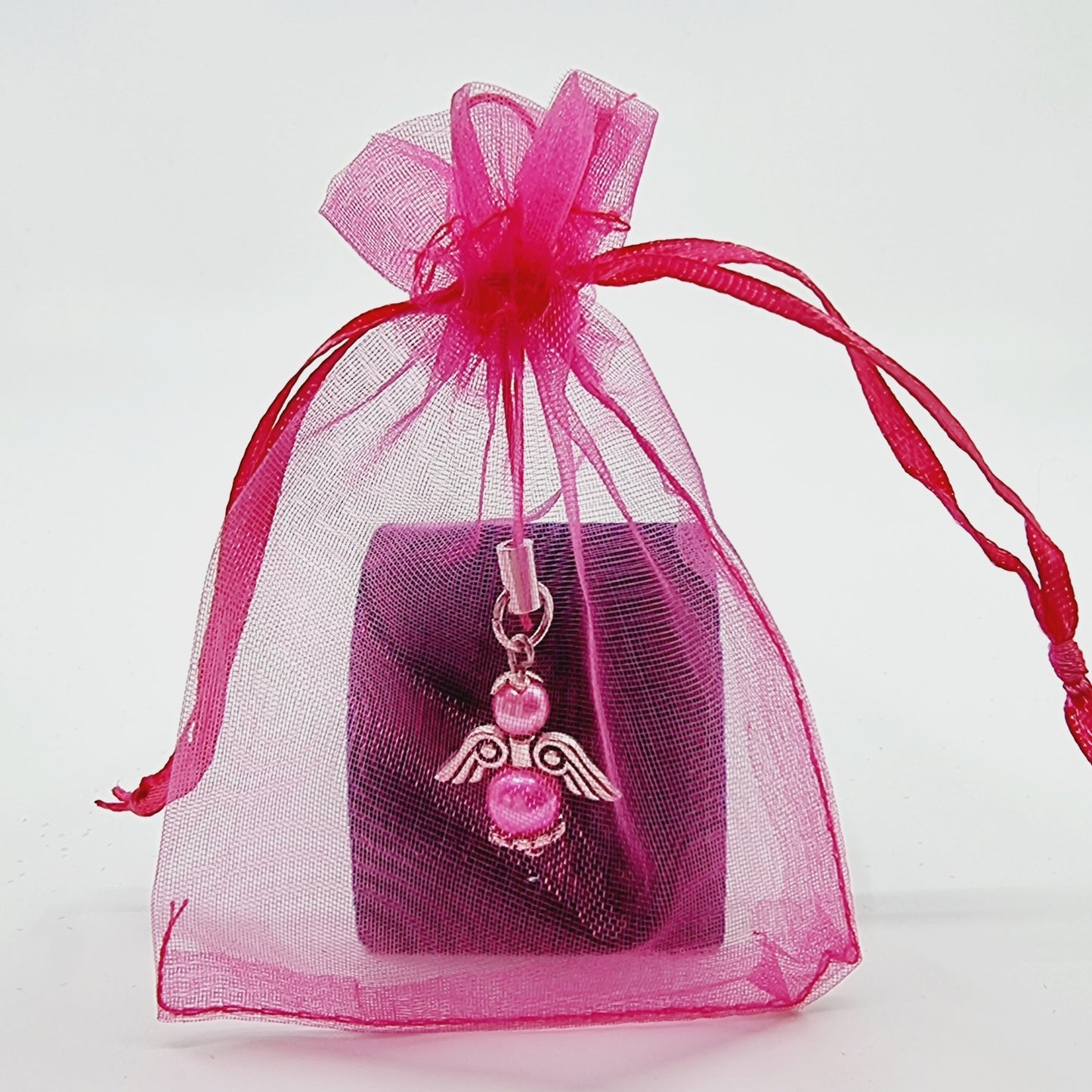 Ange porte-bonheur - Perles acryliques roses