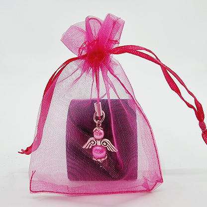 Ange porte-bonheur - Perles acryliques roses