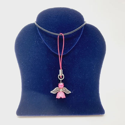 Pendentif ange protecteur – Tulipe rose