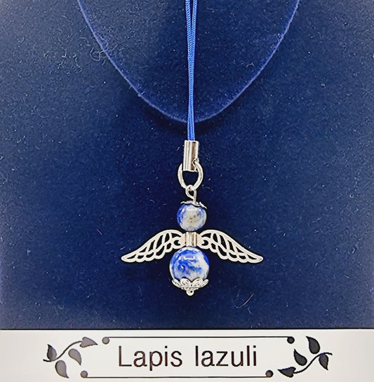 Ange porte-bonheur - Lapis-lazuli avec calcite