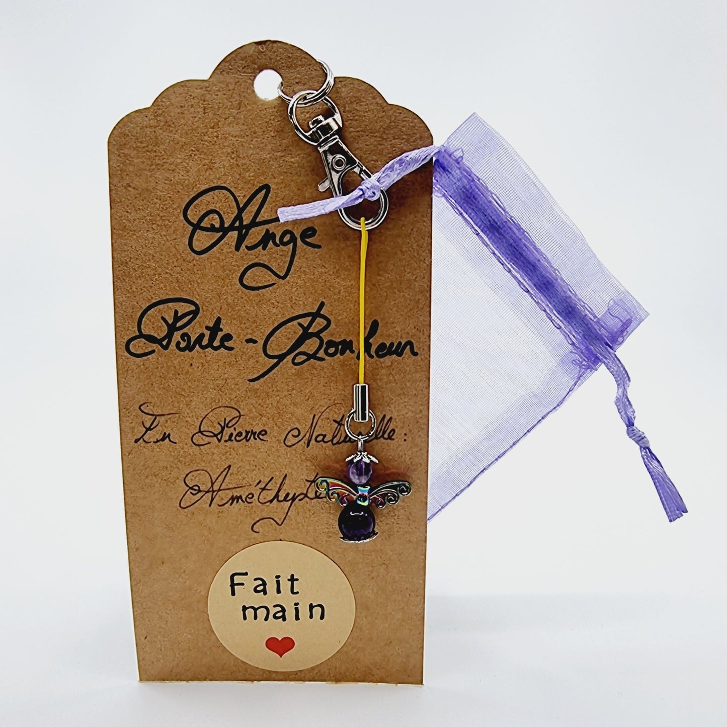 Ange porte-bonheur - Améthyste libellule