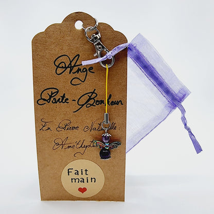 Ange porte-bonheur - Améthyste libellule