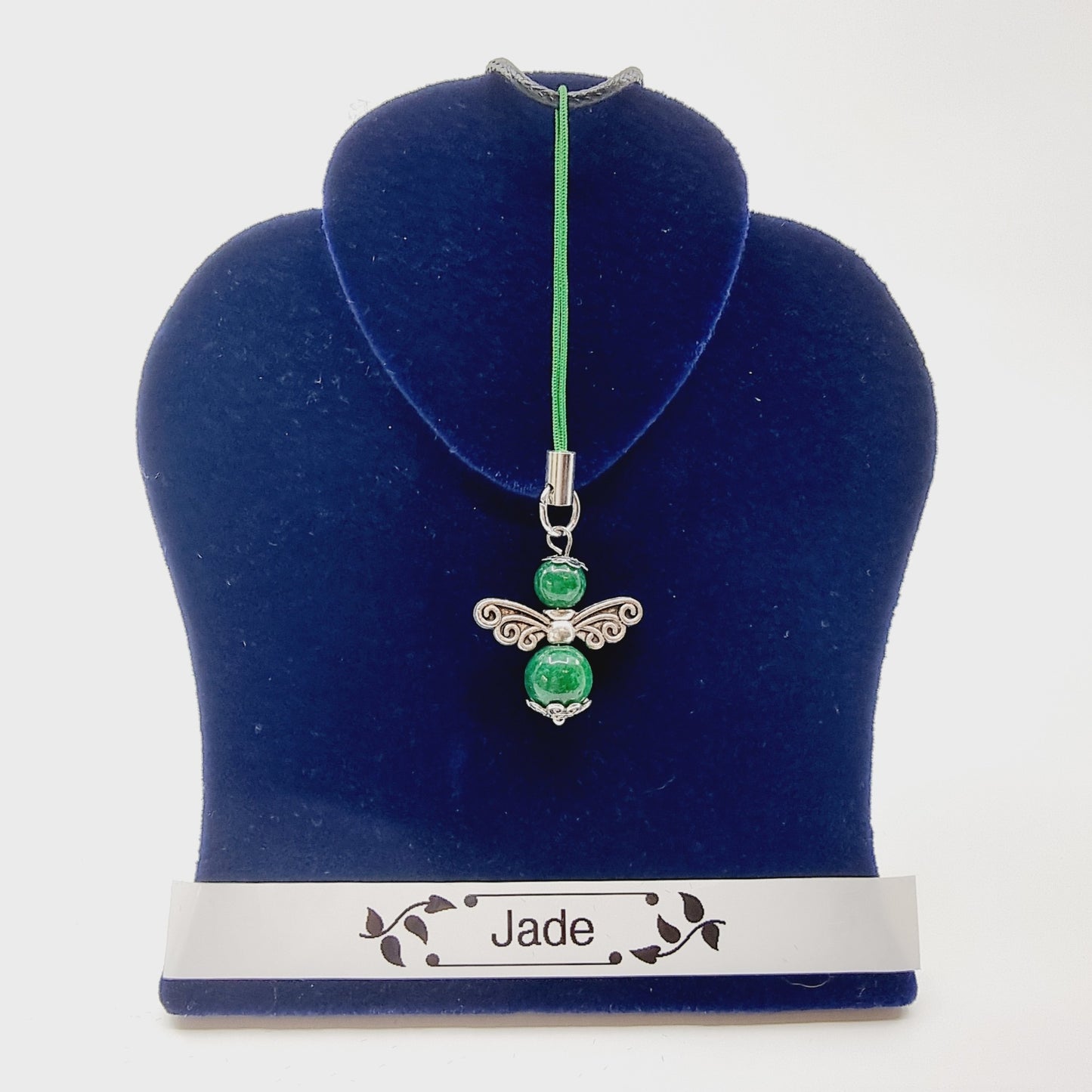 Ange porte-bonheur - Jade vert libellule