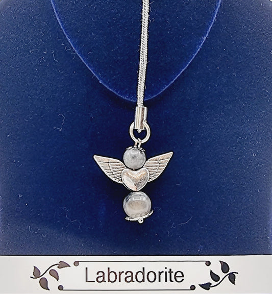 Ange porte-bonheur - Labradorite grise